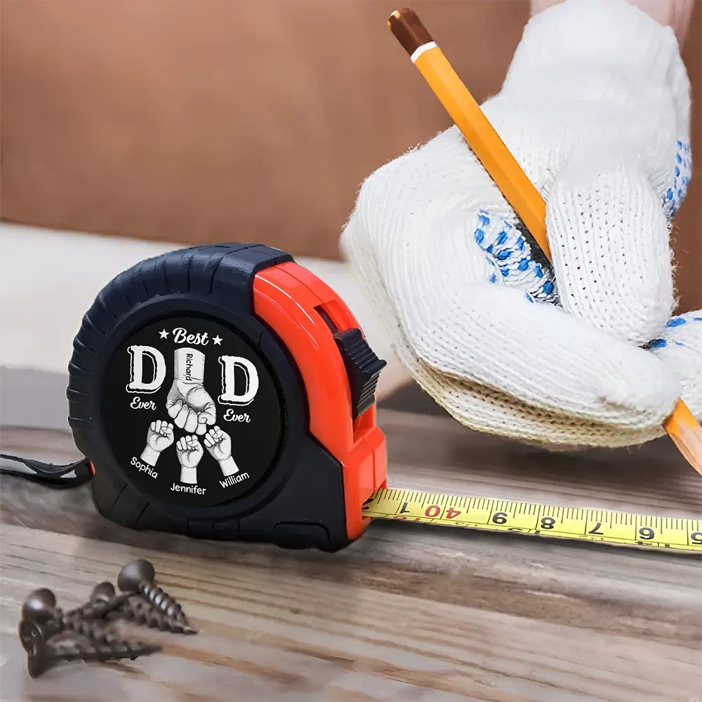 Best Dad Ever Hand Punch - Personalized Tape Measure - Image 4