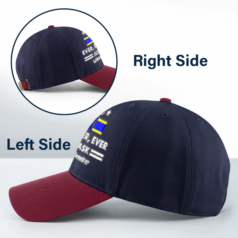 Best Dad Ever Nautical Flags Marine Code - Personalized Embroidered Two Tone Cap - Image 3