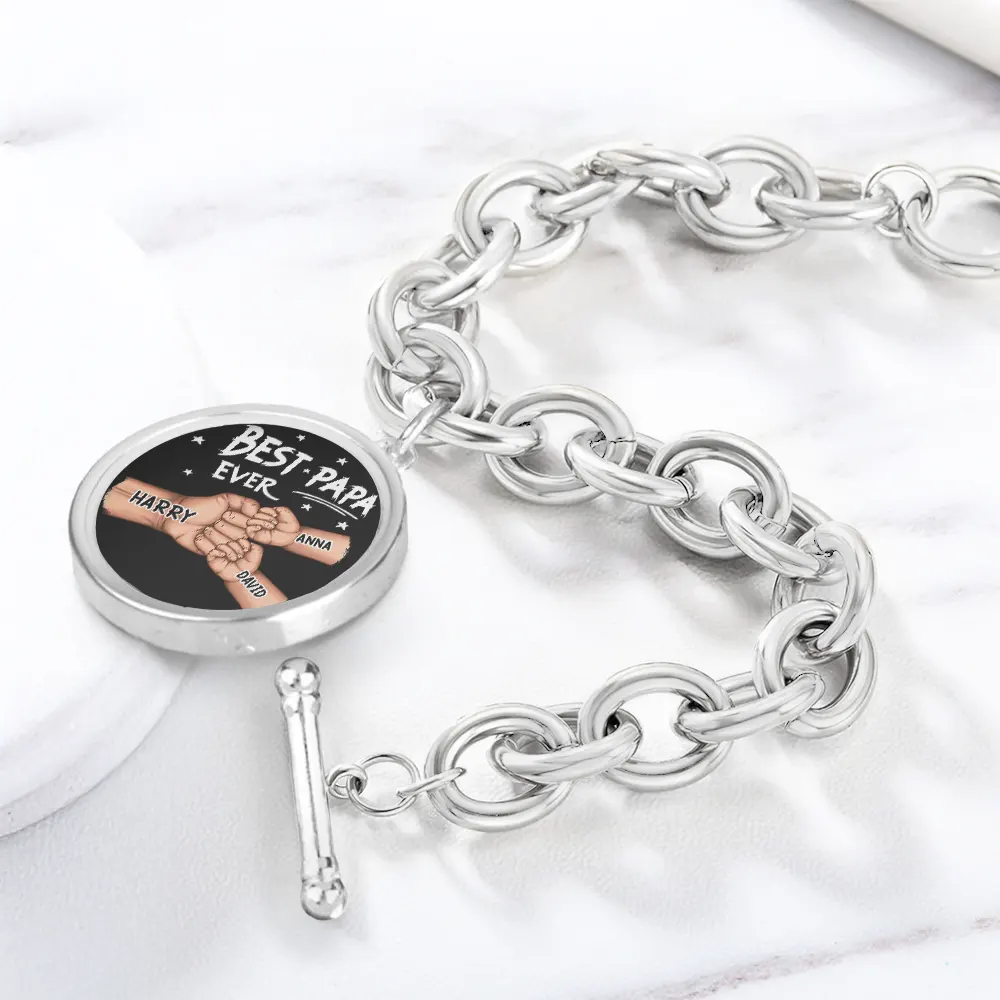 Best Dad Ever - Personalized Charm Bracelet - Image 2
