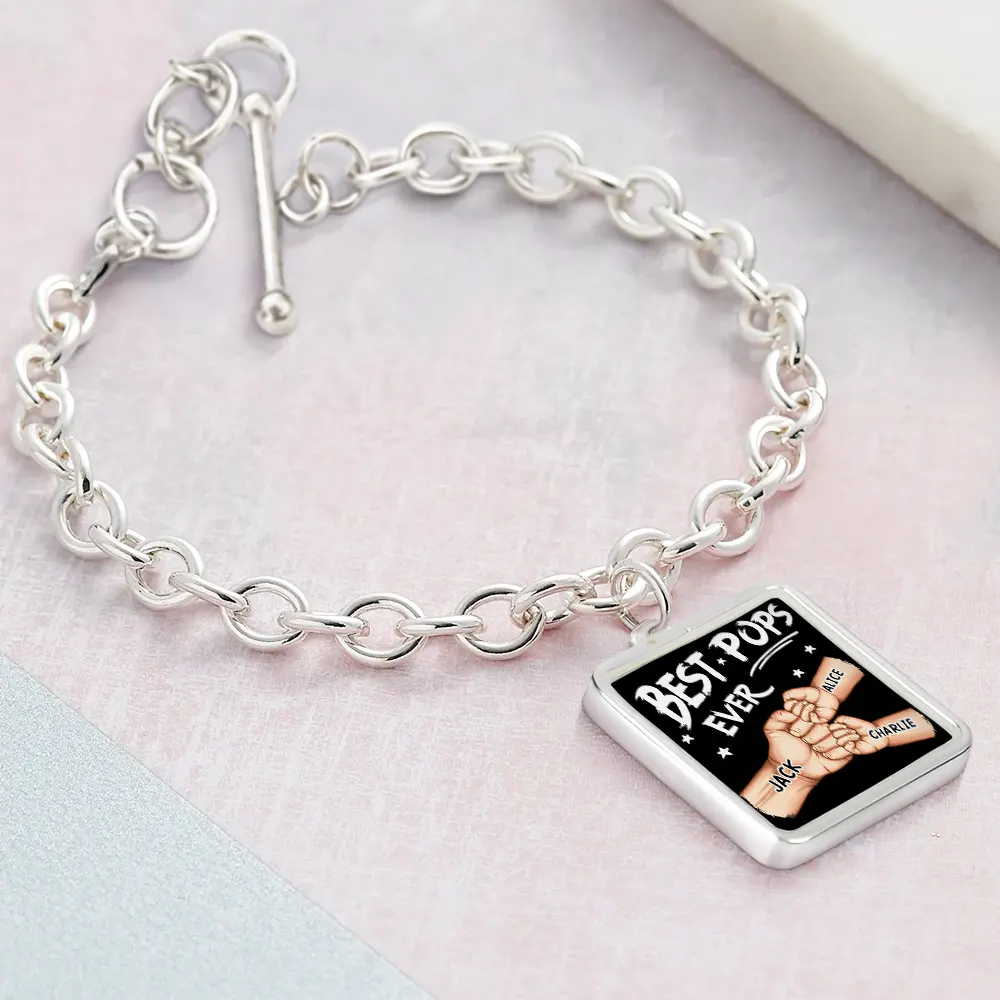 Best Dad Ever - Personalized Charm Bracelet - Image 6