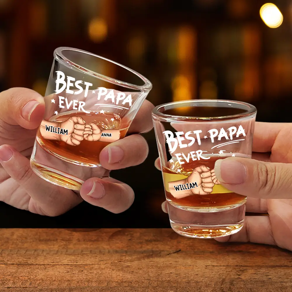 Best Dad Ever - Personalized Shot Glass - Image 2
