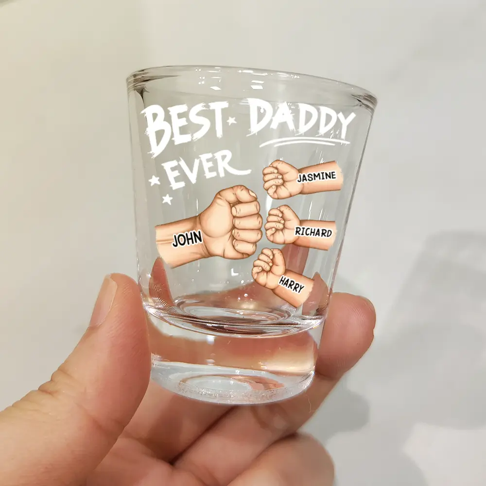 Best Dad Ever - Personalized Shot Glass - Image 3