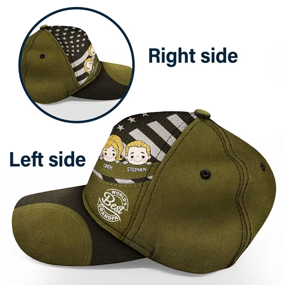 Best Dad Ever Star And Stripes - Personalized Classic Cap - Image 3