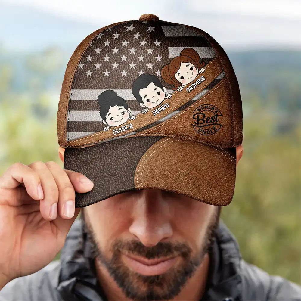 Best Dad Ever Star And Stripes - Personalized Classic Cap - Image 4