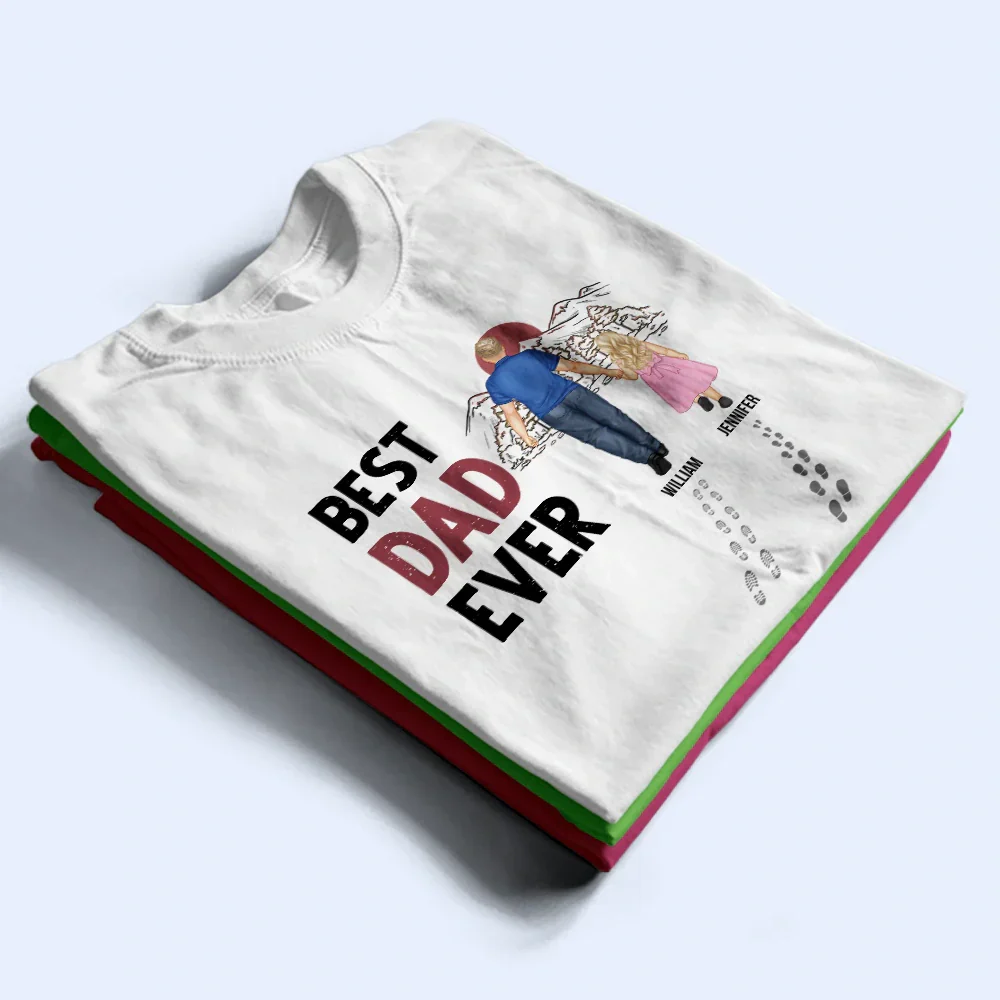 Best Dad Ever Walking - Personalized T Shirt - Image 2