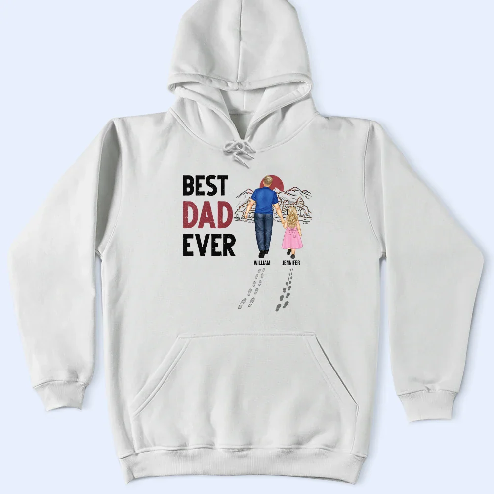 Best Dad Ever Walking - Personalized T Shirt - Image 4