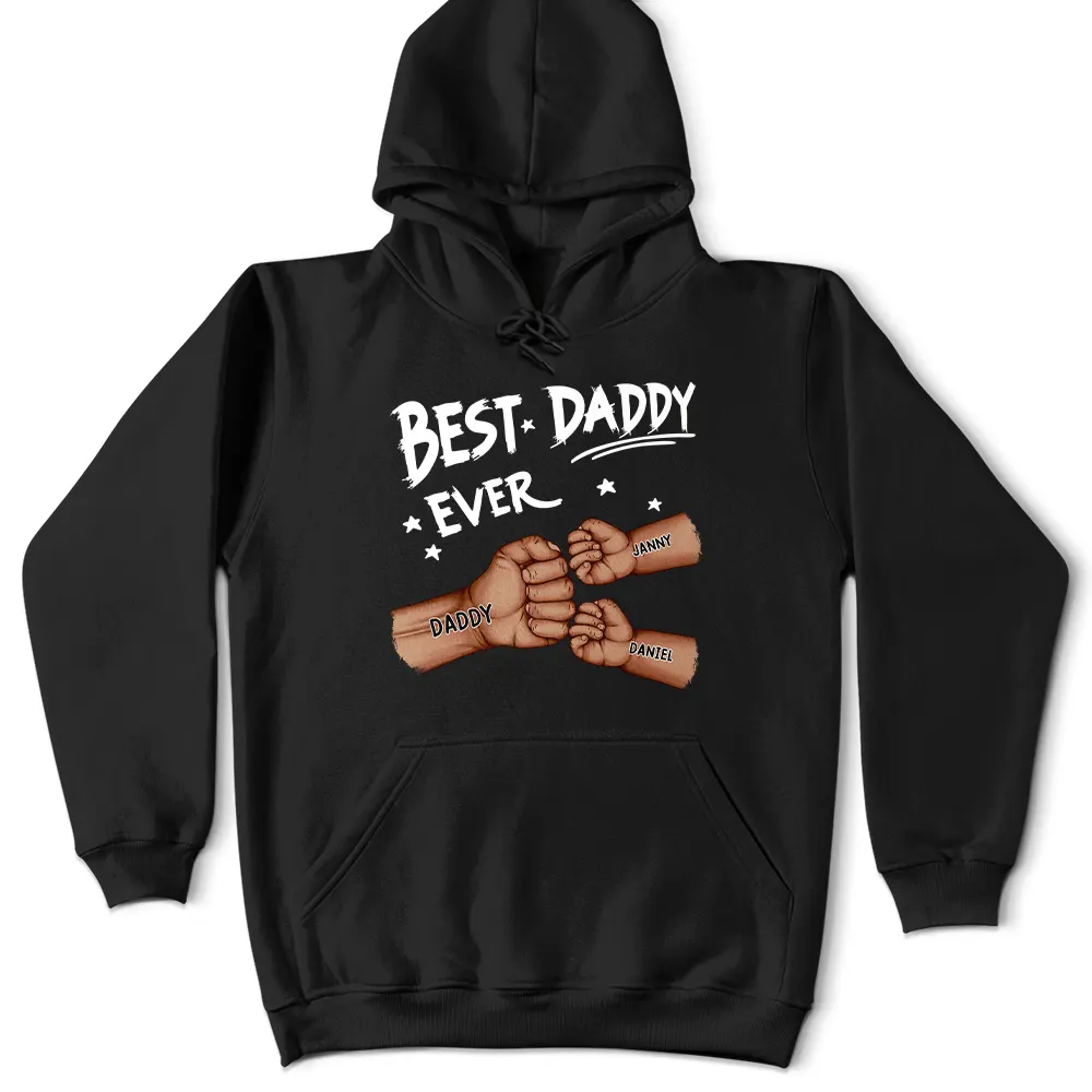 Best Dad Grandpa Ever Fist Bump - Personalized T Shirt - Image 6