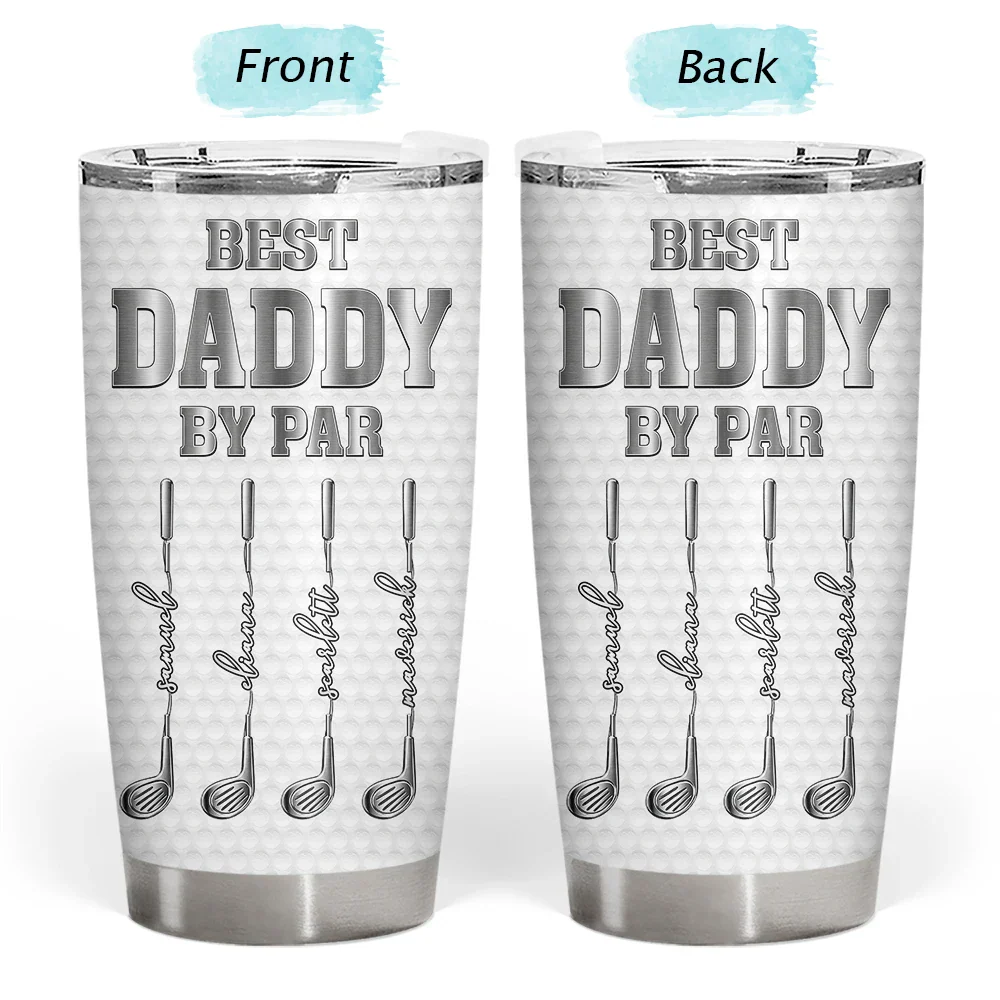 Best Dad Grandpa By Par Golf Clubs - Personalized Tumbler - Image 3