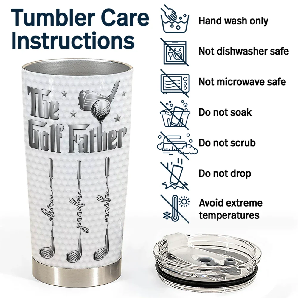 Best Dad Grandpa By Par Golf Clubs - Personalized Tumbler - Image 5