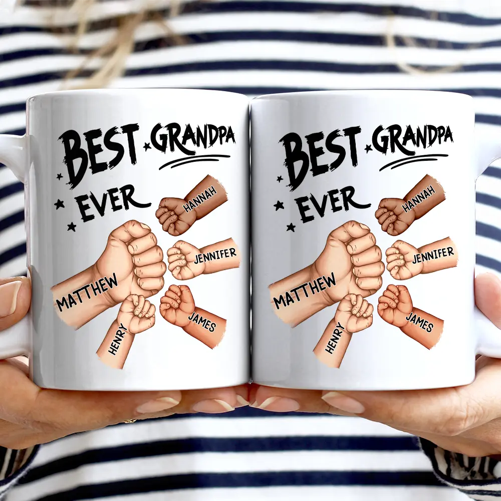 Best Dad Grandpa Ever Fist Bump - Personalized Father's Day Gift Set - Image 4