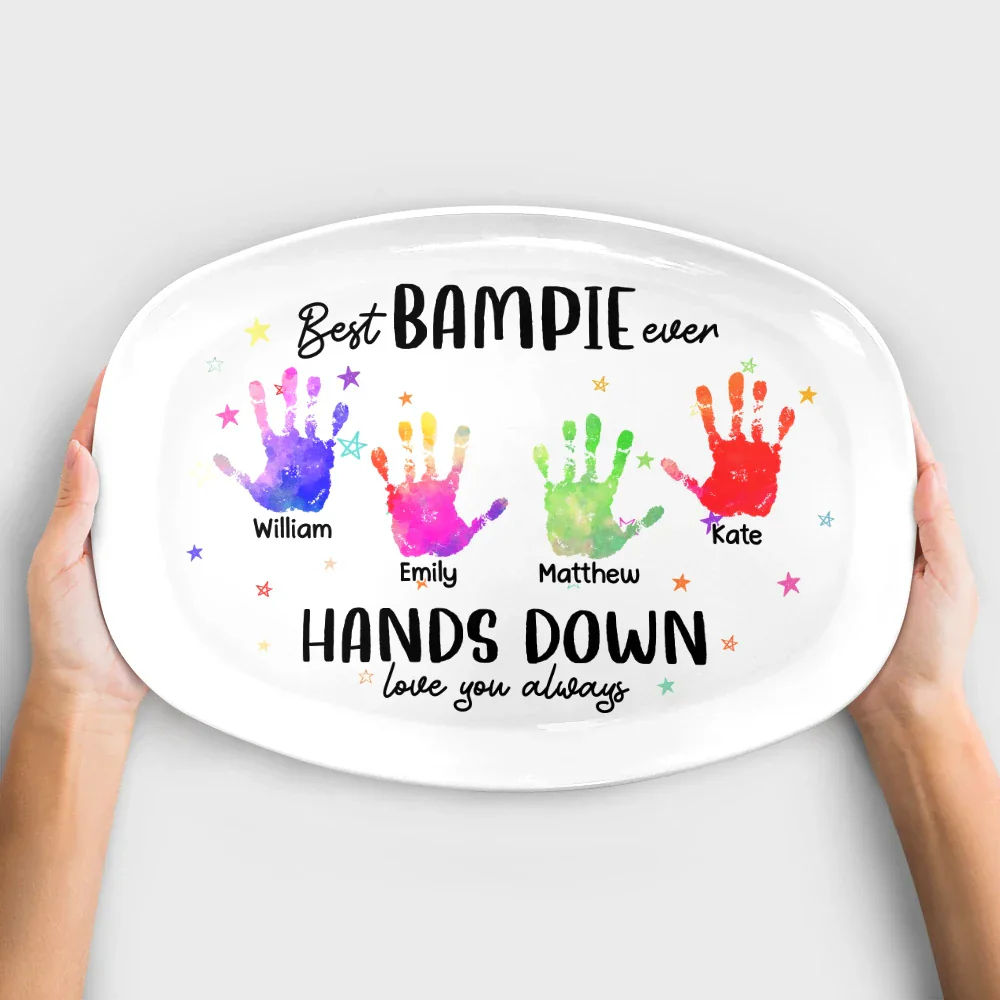Best Dad Grandpa Ever Hands Down - Personalized Plate - Image 4