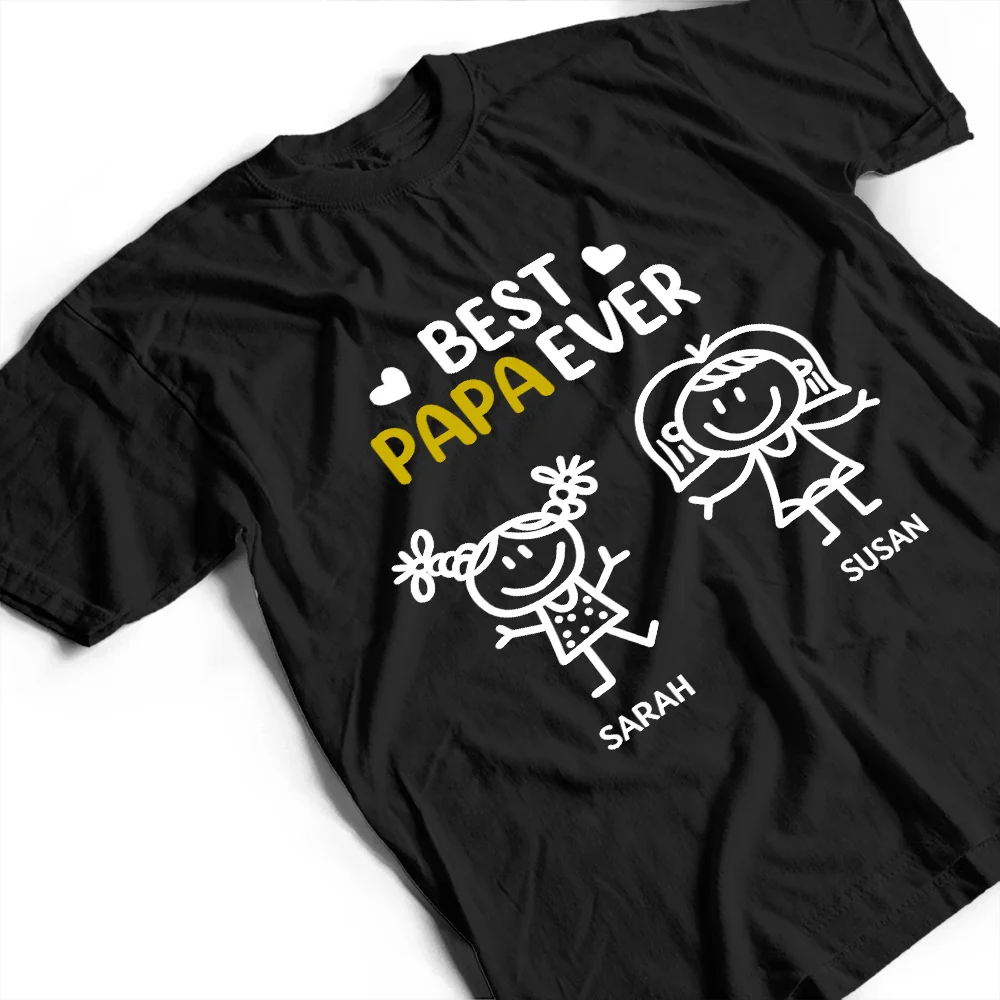 Best Dad Grandpa Ever Kid Stick Figures - Personalized T Shirt - Image 6