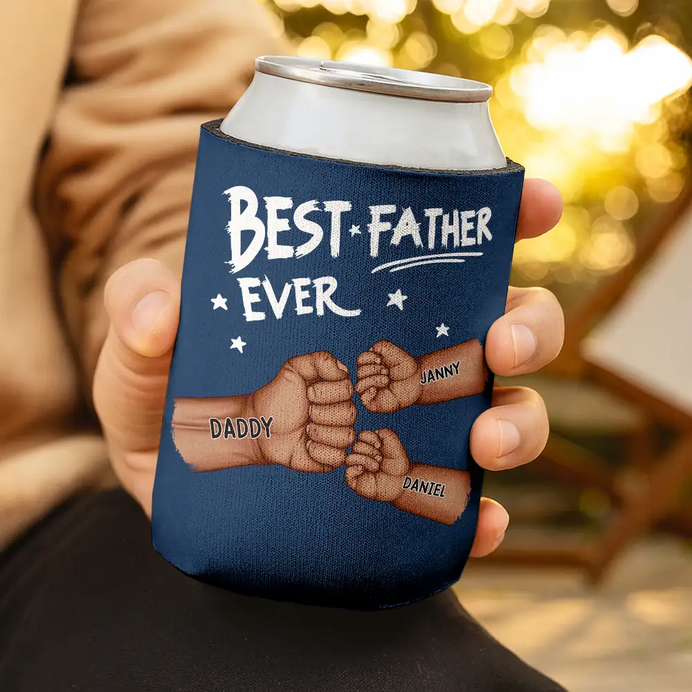 Best Dad Grandpa Ever - Personalized Can Cooler Sleeve - Image 3