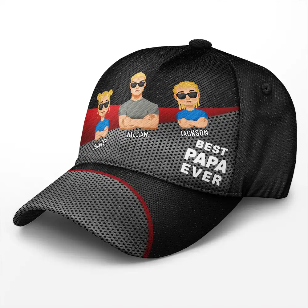 Best Dad Grandpa Ever - Personalized Classic Cap - Image 2