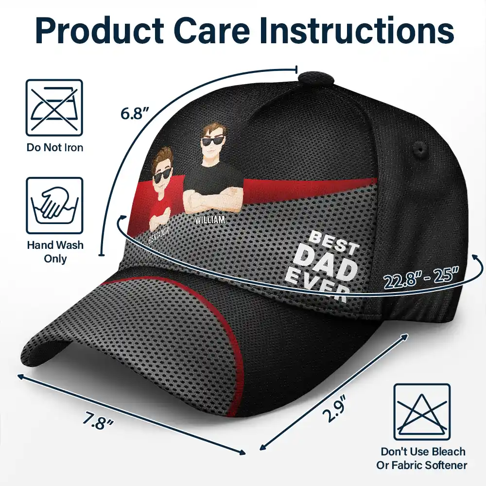 Best Dad Grandpa Ever - Personalized Classic Cap - Image 6