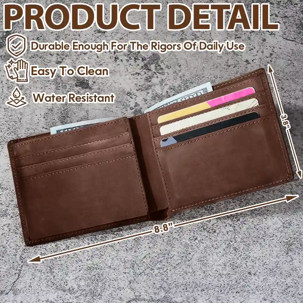 Best Dad Grandpa Ever - Personalized Leather Wallet - Image 4