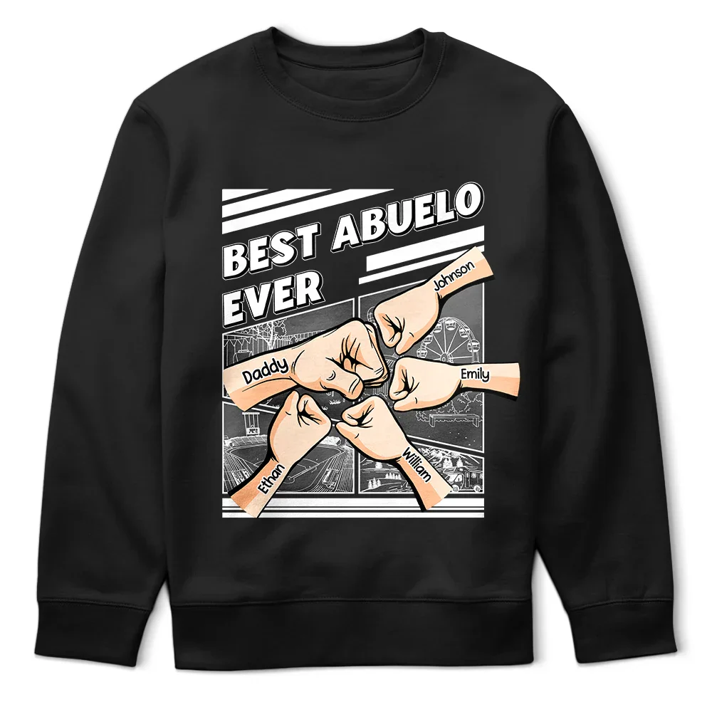 Best Dad Grandpa Hand Punch Side View - Personalized T Shirt - Image 5