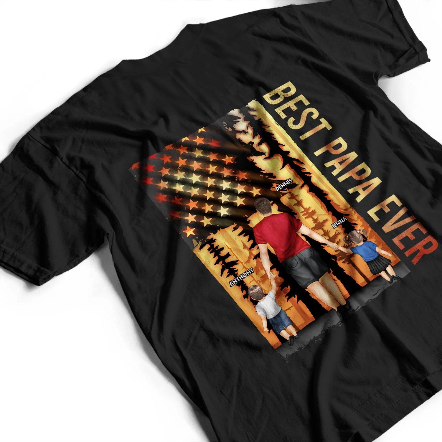 Best Dad Papa Ever - Birthday Gift For Father, Grandpa - Personalized T Shirt - Image 3