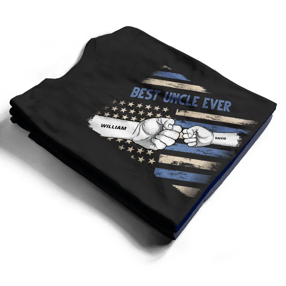 Best Dad, Papa Ever Stars And Stripes - Personalized Back Printed T Shirt - Image 2