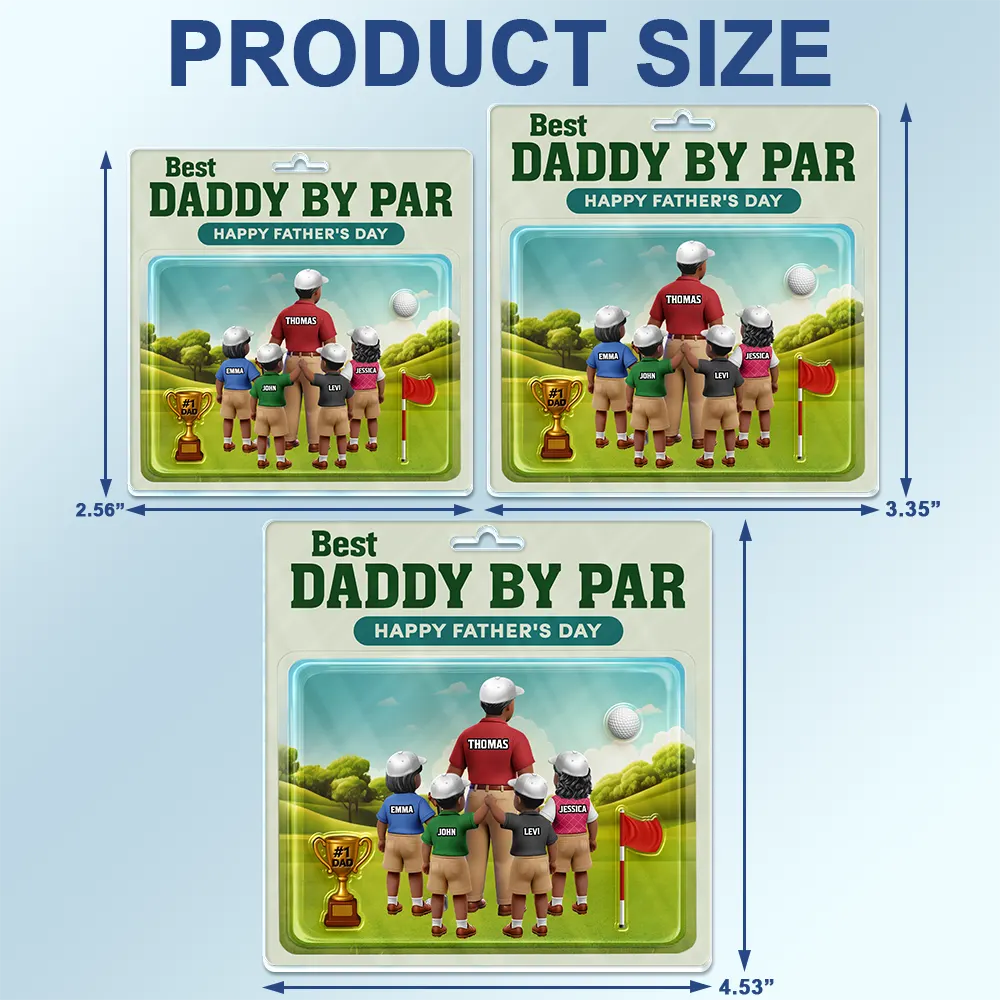 Best Daddy By Par 3D Effect - Personalized Acrylic Car Hanger - Image 4
