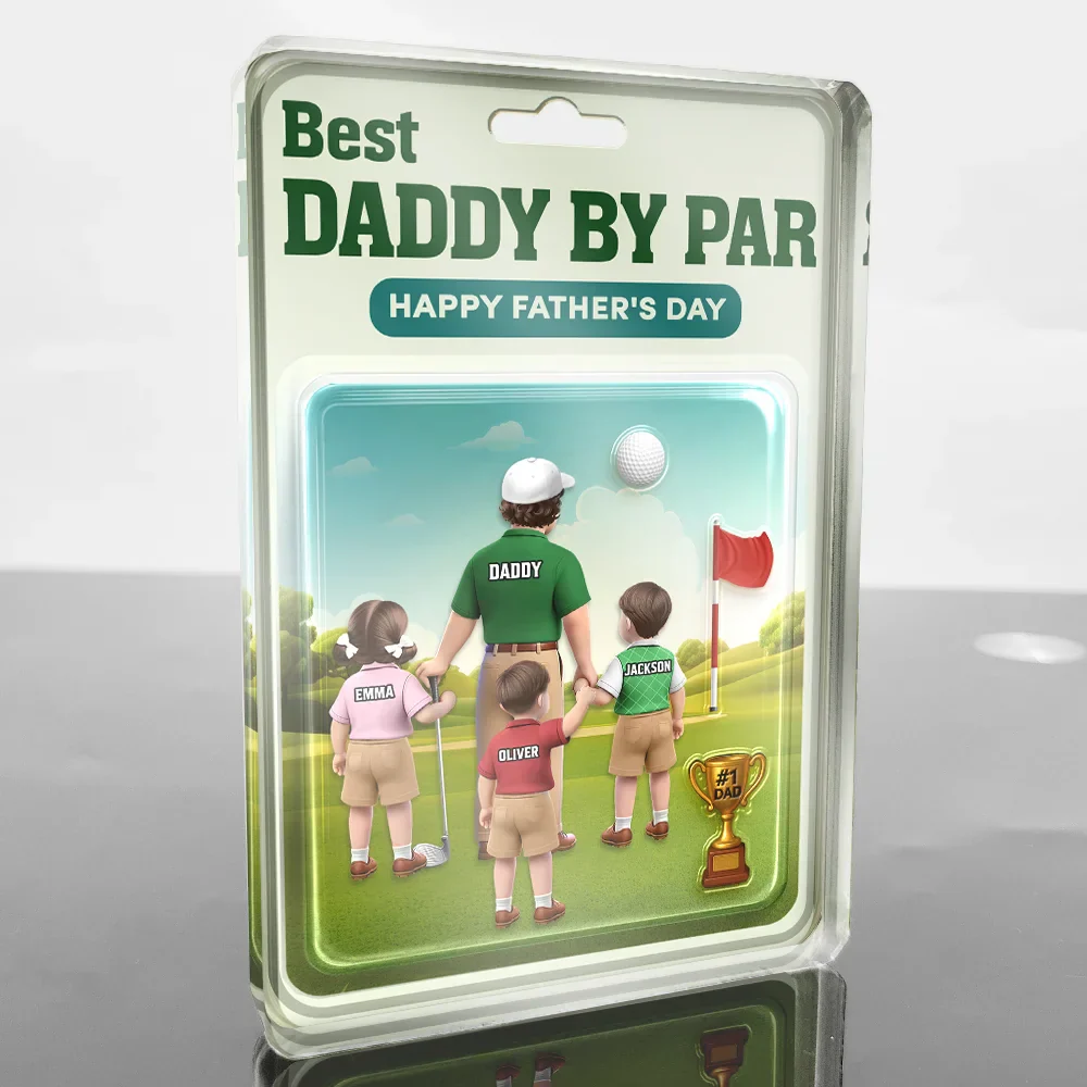 Best Daddy By Par - Personalized Custom Shaped Acrylic Plaque - Image 3