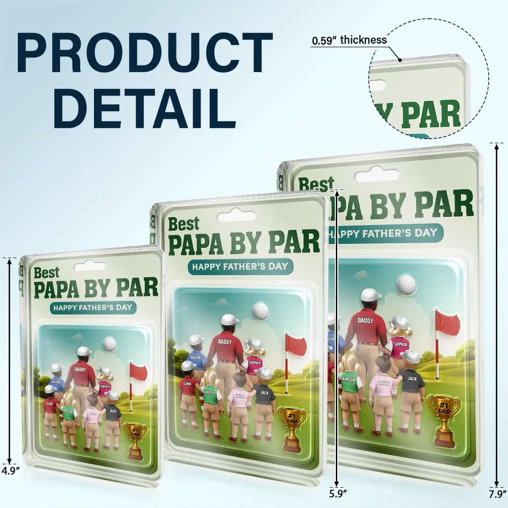 Best Daddy By Par - Personalized Custom Shaped Acrylic Plaque - Image 6