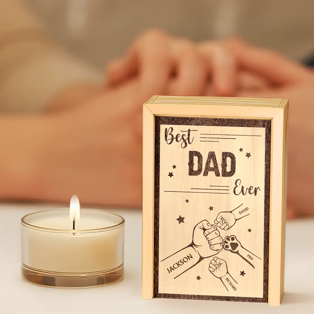 Best Daddy Grandpa Ever - Personalized Wooden Matchbox - Image 5