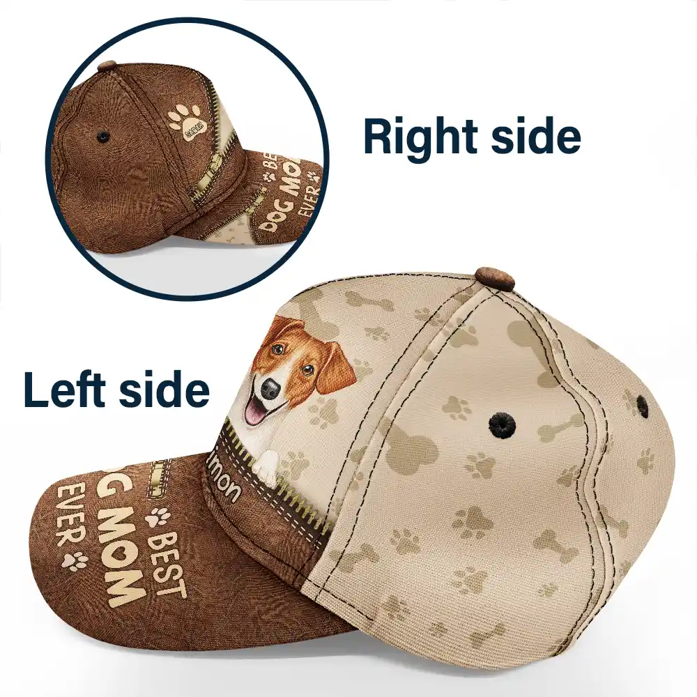 Best Dog Dad Dog Mom Ever - Personalized Classic Cap - Image 3