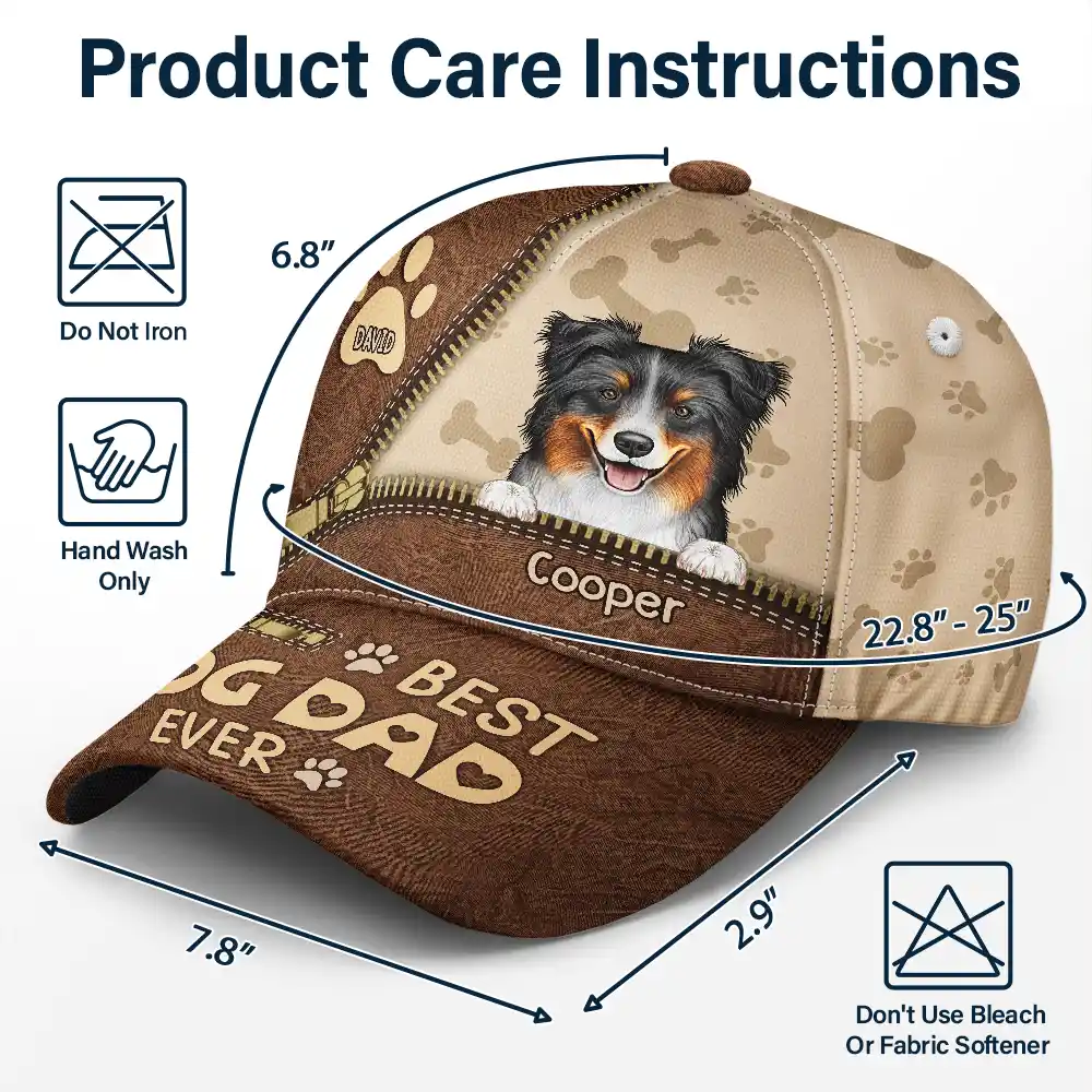 Best Dog Dad Dog Mom Ever - Personalized Classic Cap - Image 7