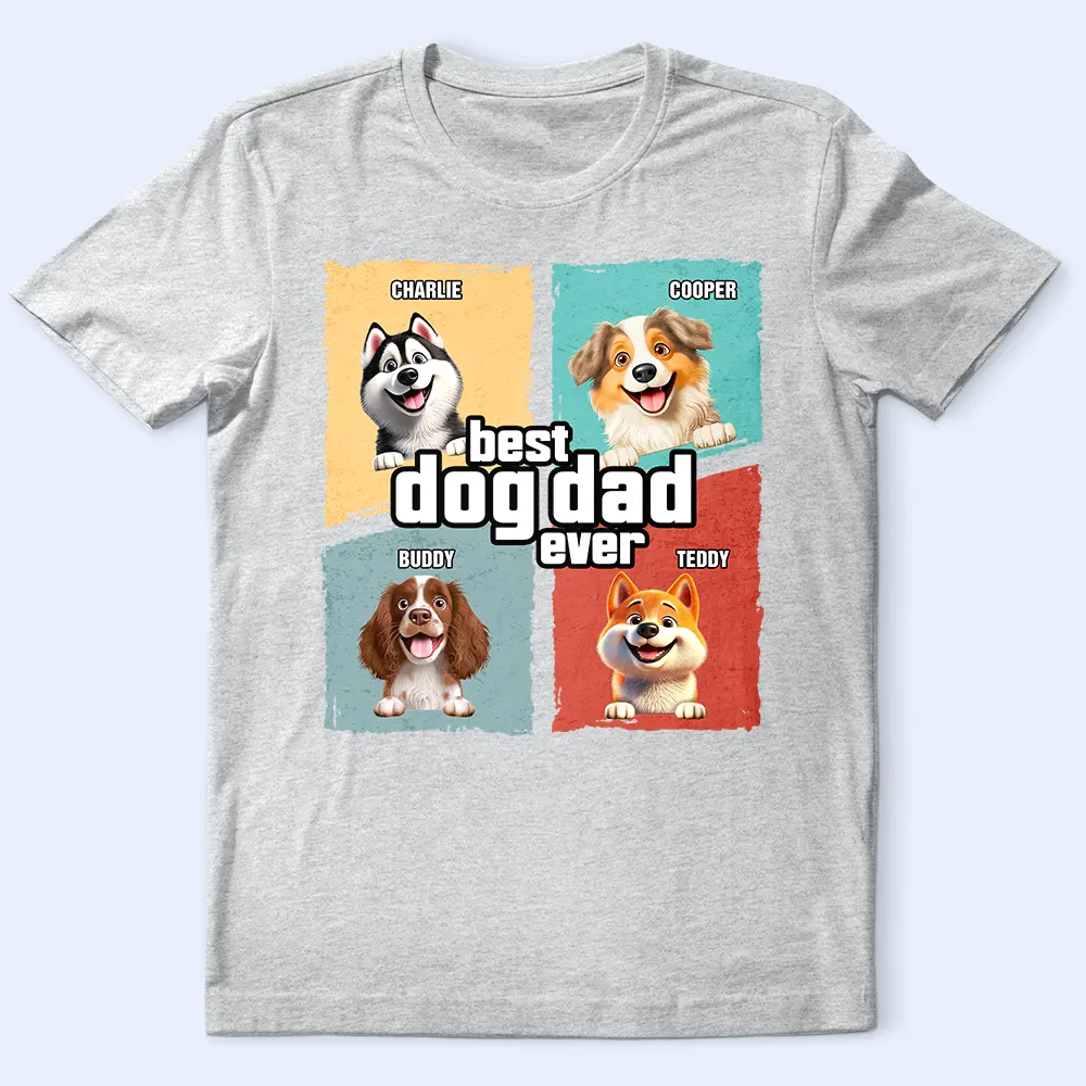 Best Dog Dad Dog Mom Ever - Personalized T Shirt - Image 2