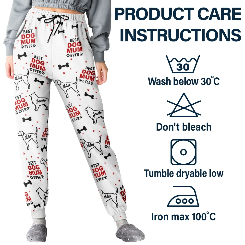 Best Dog Dad Dog Mom Pattern - Personalized Pajama Pants - Image 6