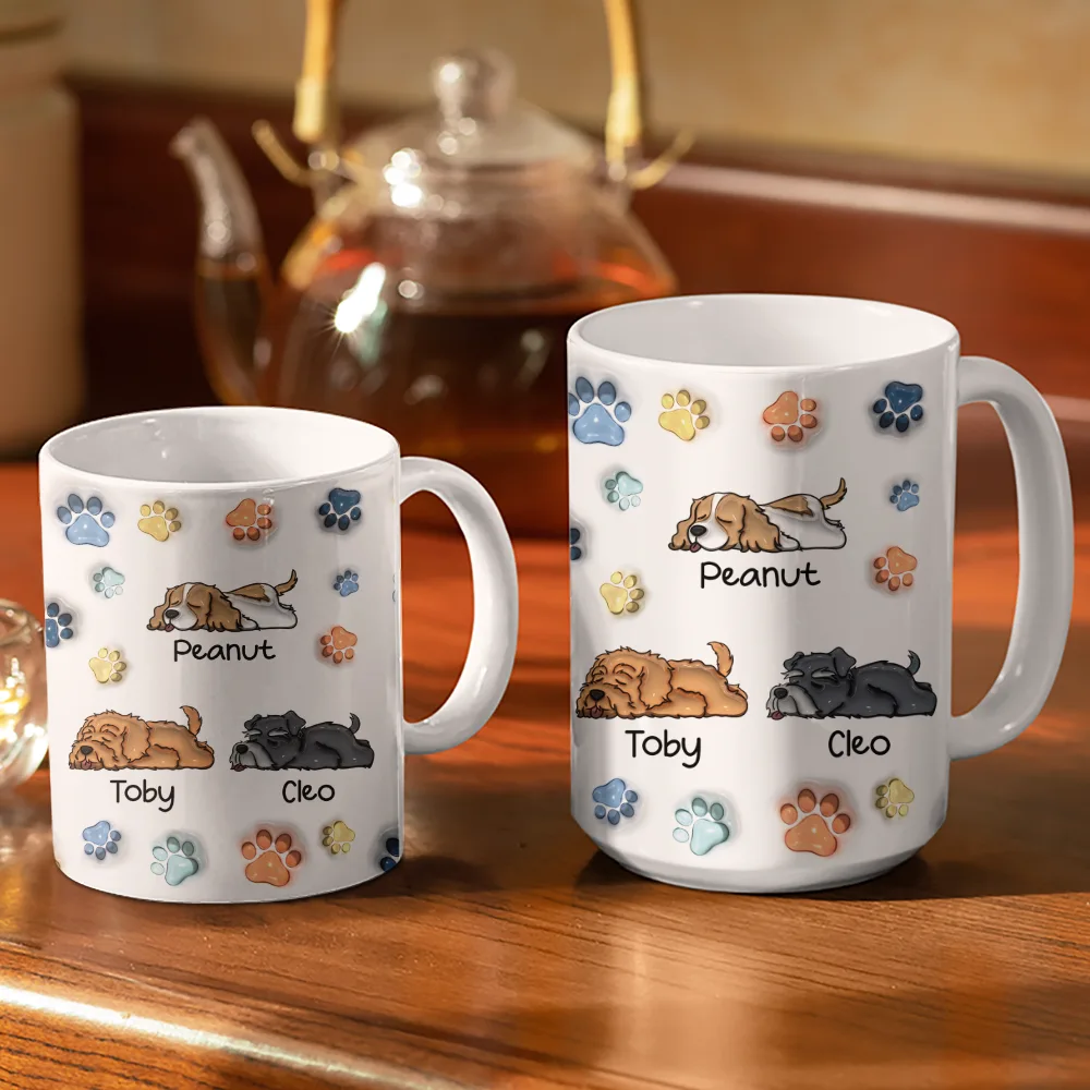 Best Dog Dad Ever - 3D Inflated Effect Printed Mug, Personalized White Edge-to-Edge Mug - Image 3