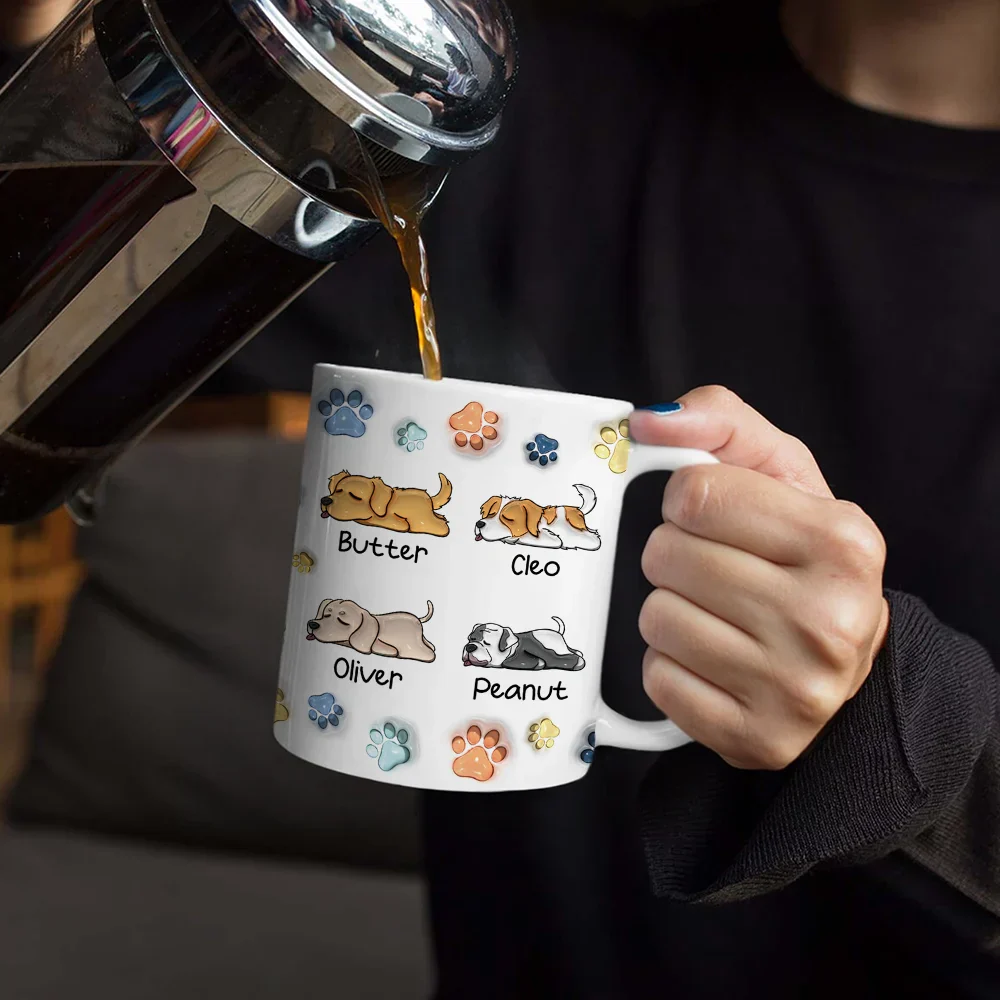 Best Dog Dad Ever - 3D Inflated Effect Printed Mug, Personalized White Edge-to-Edge Mug - Image 4