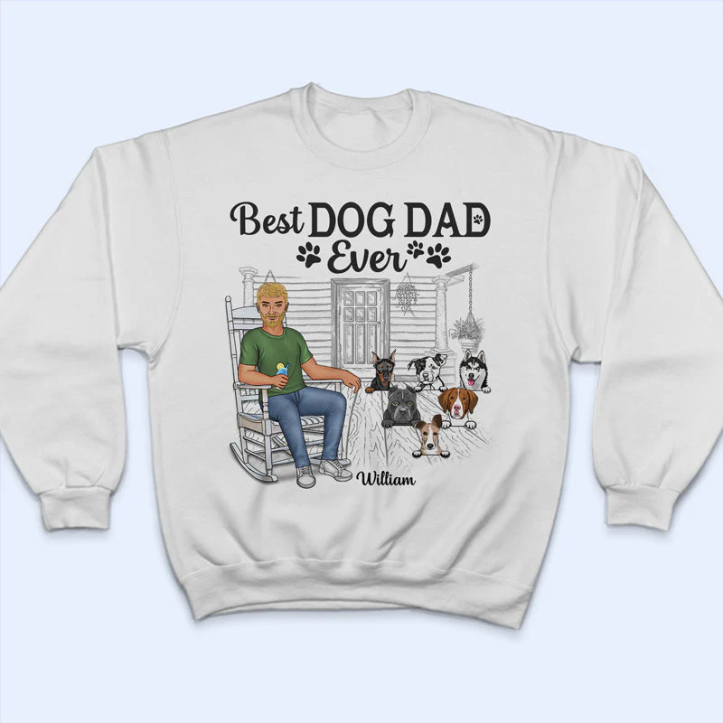 Best Dog Dad Ever - Father Gifts - Personalized Custom T Shirt - Image 5