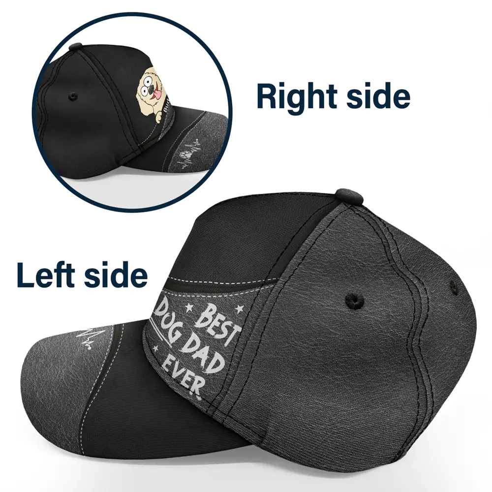 Best Dog Dad Ever Funny Cartoon Pet - Personalized Classic Cap - Image 3