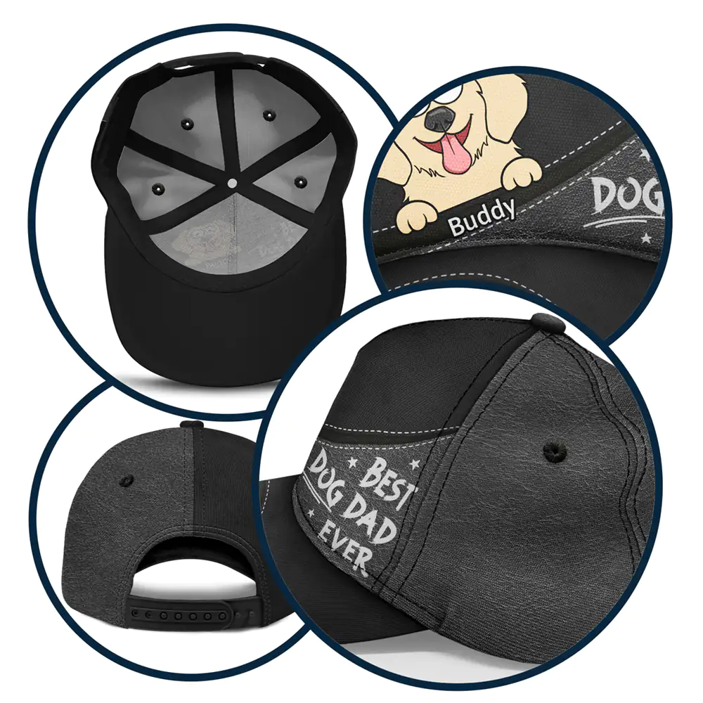 Best Dog Dad Ever Funny Cartoon Pet - Personalized Classic Cap - Image 6