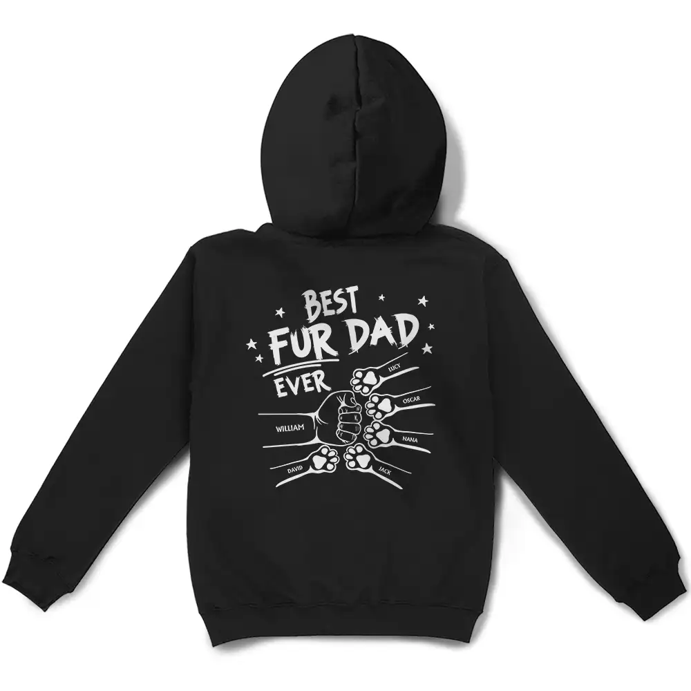 Best Dog Dad Ever Hand Punch Backside - Personalized T Shirt - Image 5
