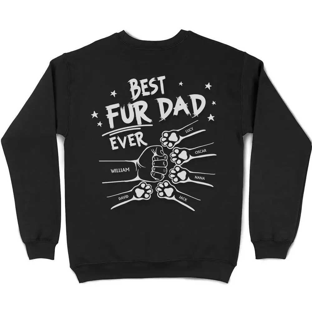 Best Dog Dad Ever Hand Punch Backside - Personalized T Shirt - Image 6
