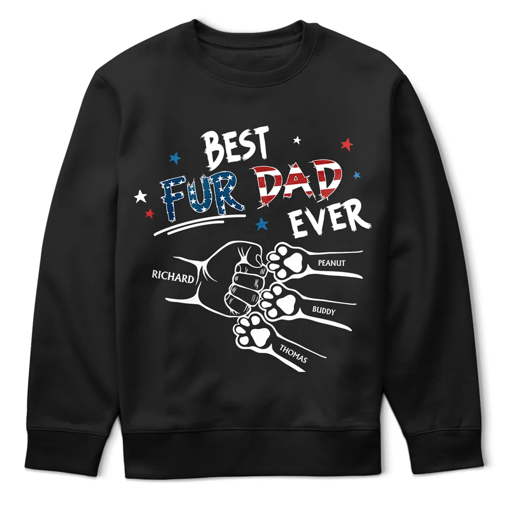 Best Dog Dad Ever Hand Punch Flag - Personalized T Shirt - Image 5