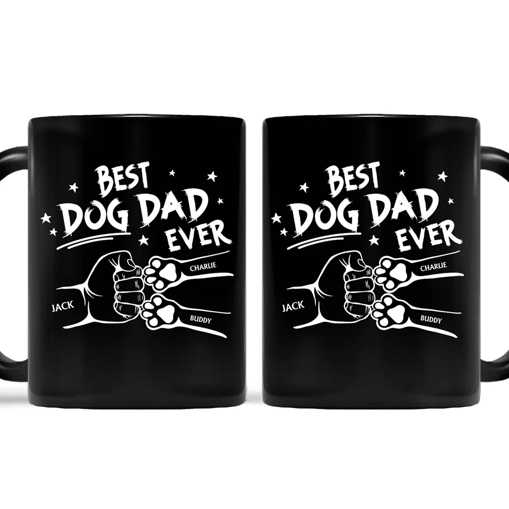 Best Dog Dad Ever Hand Punch - Personalized Mug - Image 2