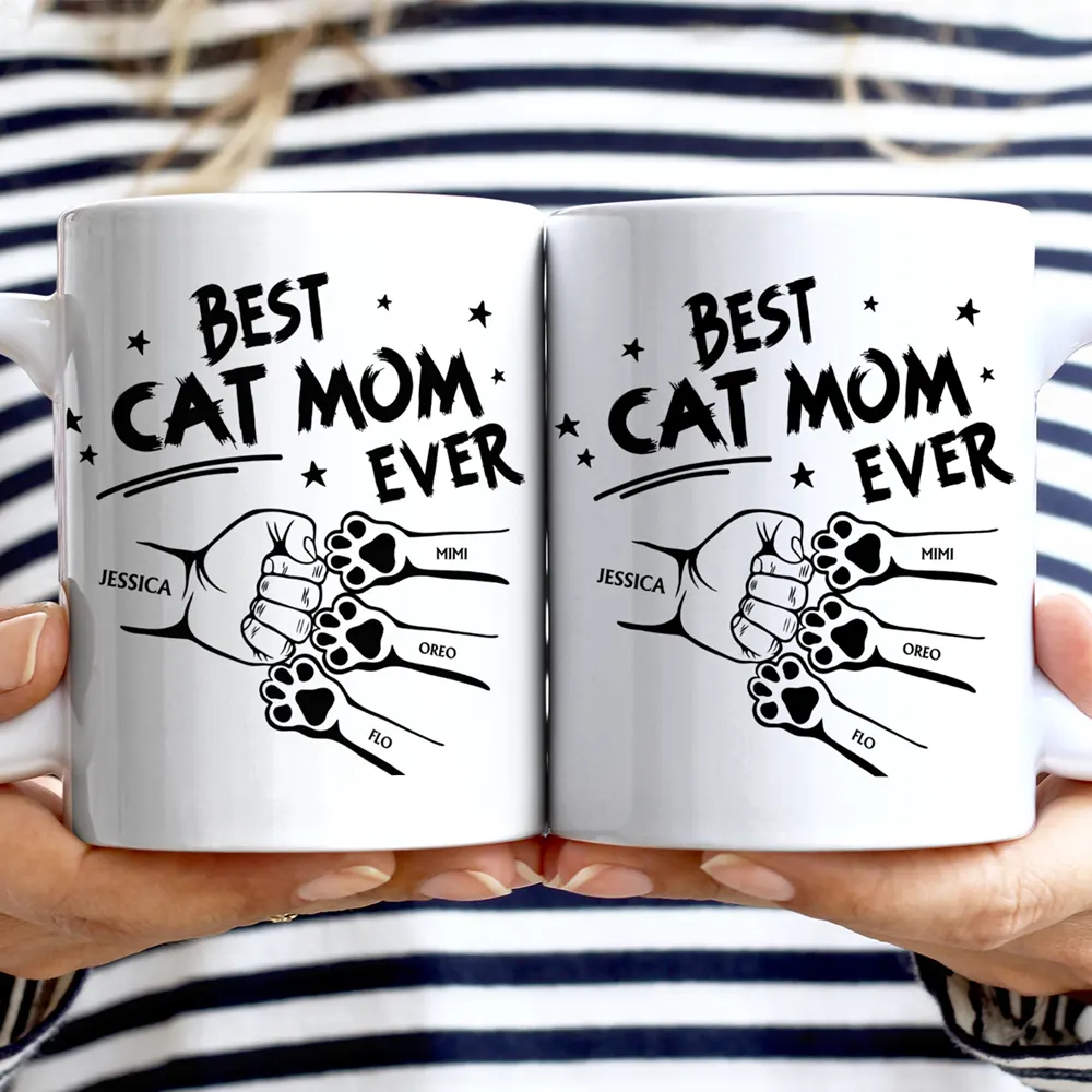 Best Dog Dad Ever Hand Punch - Personalized Mug - Image 3