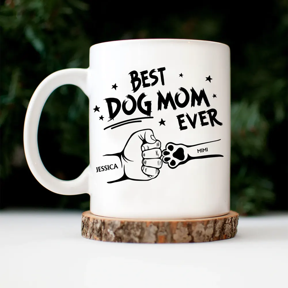Best Dog Dad Ever Hand Punch - Personalized Mug - Image 5