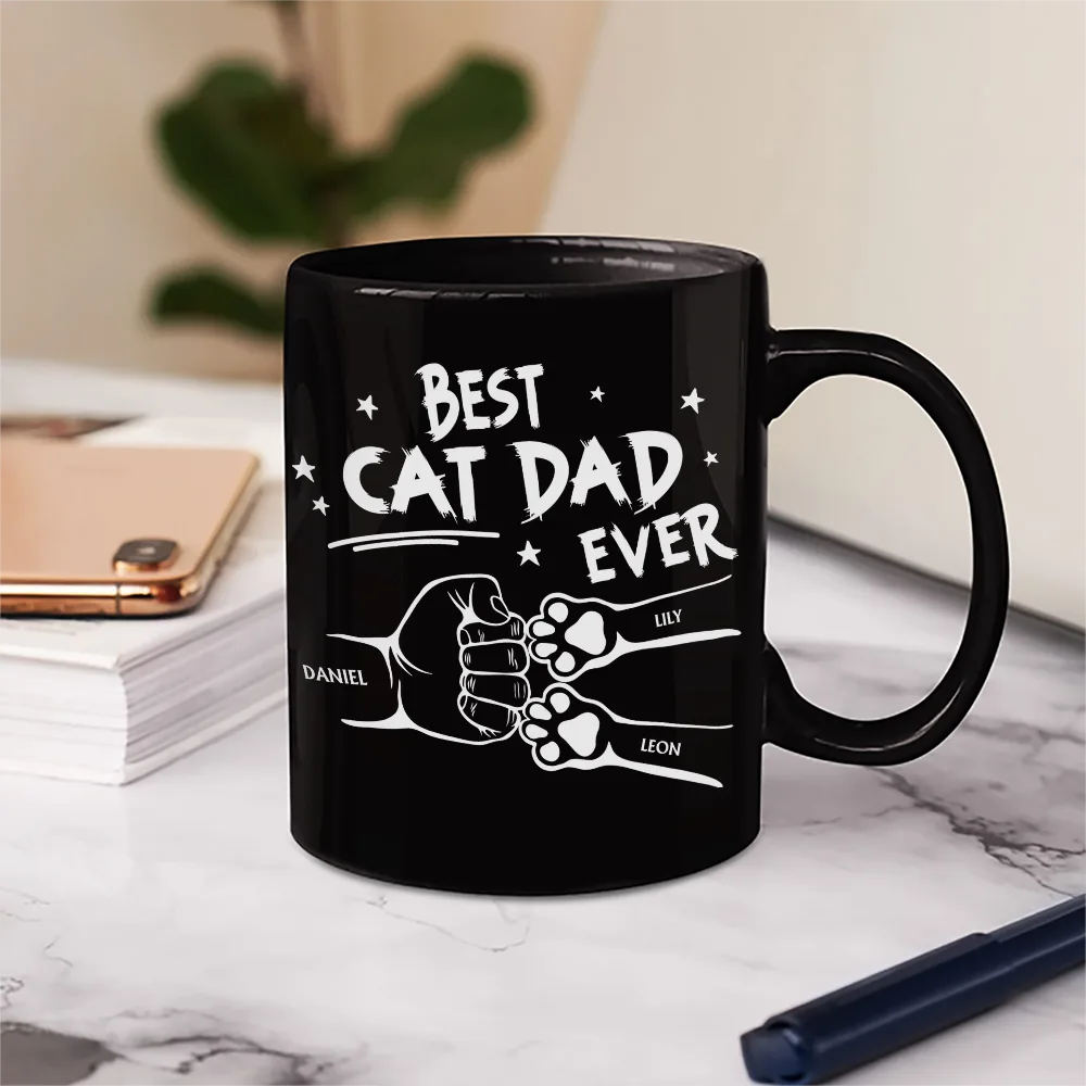 Best Dog Dad Ever Hand Punch - Personalized Mug - Image 6