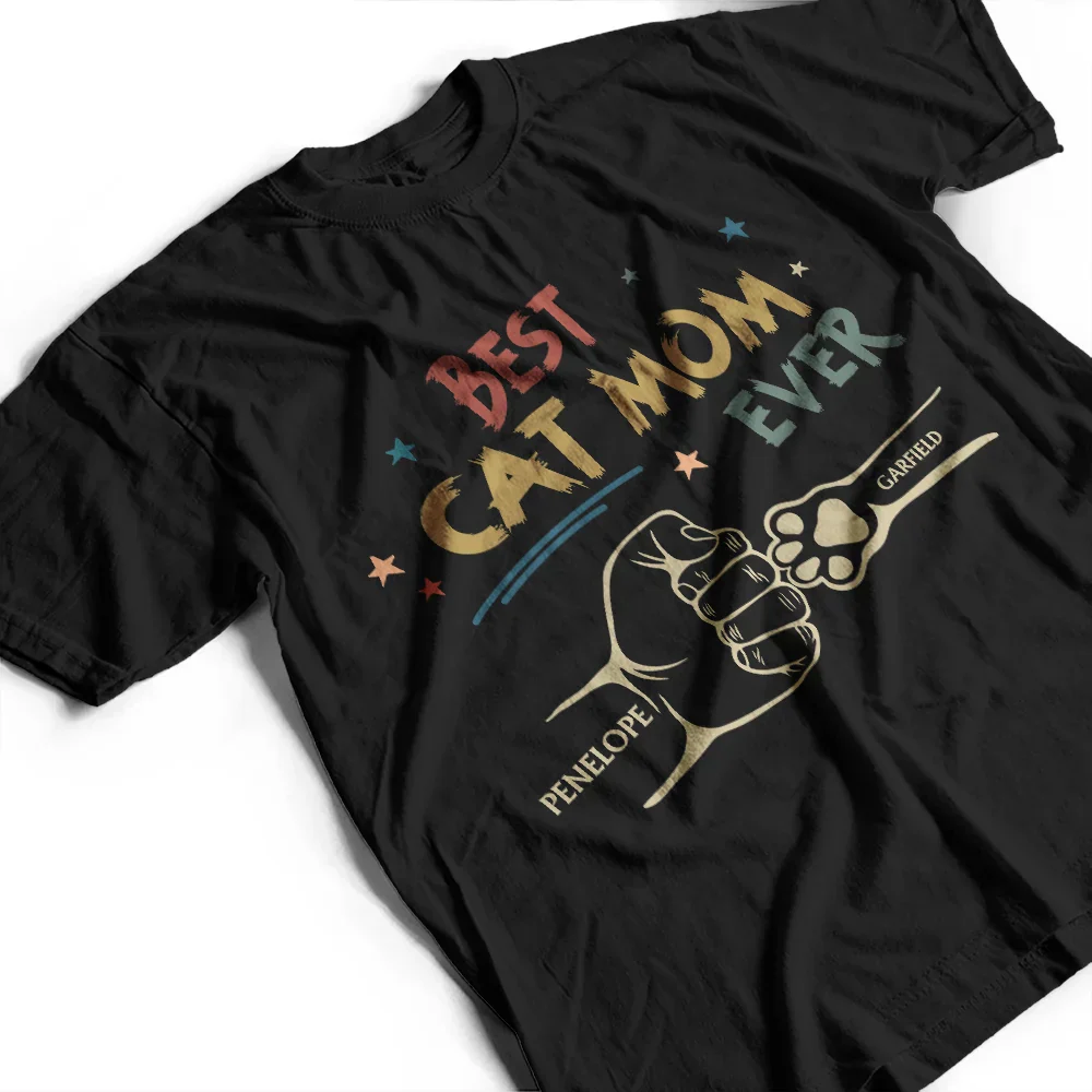 Best Dog Dad Ever Hand Punch Retro - Personalized T Shirt - Image 3