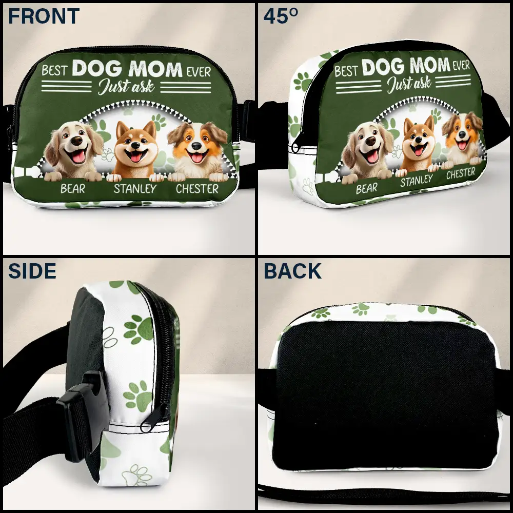 Best Dog Dad Ever Just Ask - Personalized Crossbody Belt Bag - Image 3