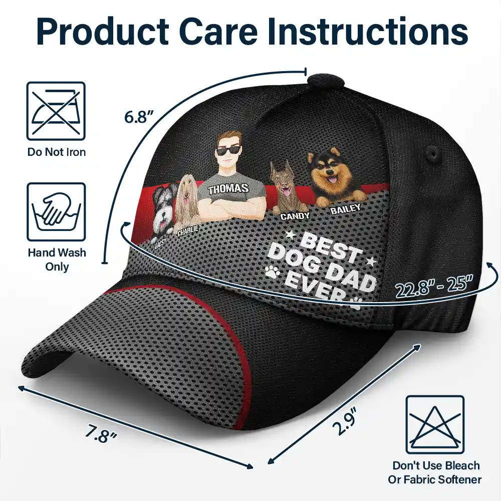 Best Dog Dad Ever - Personalized Classic Cap - Image 6