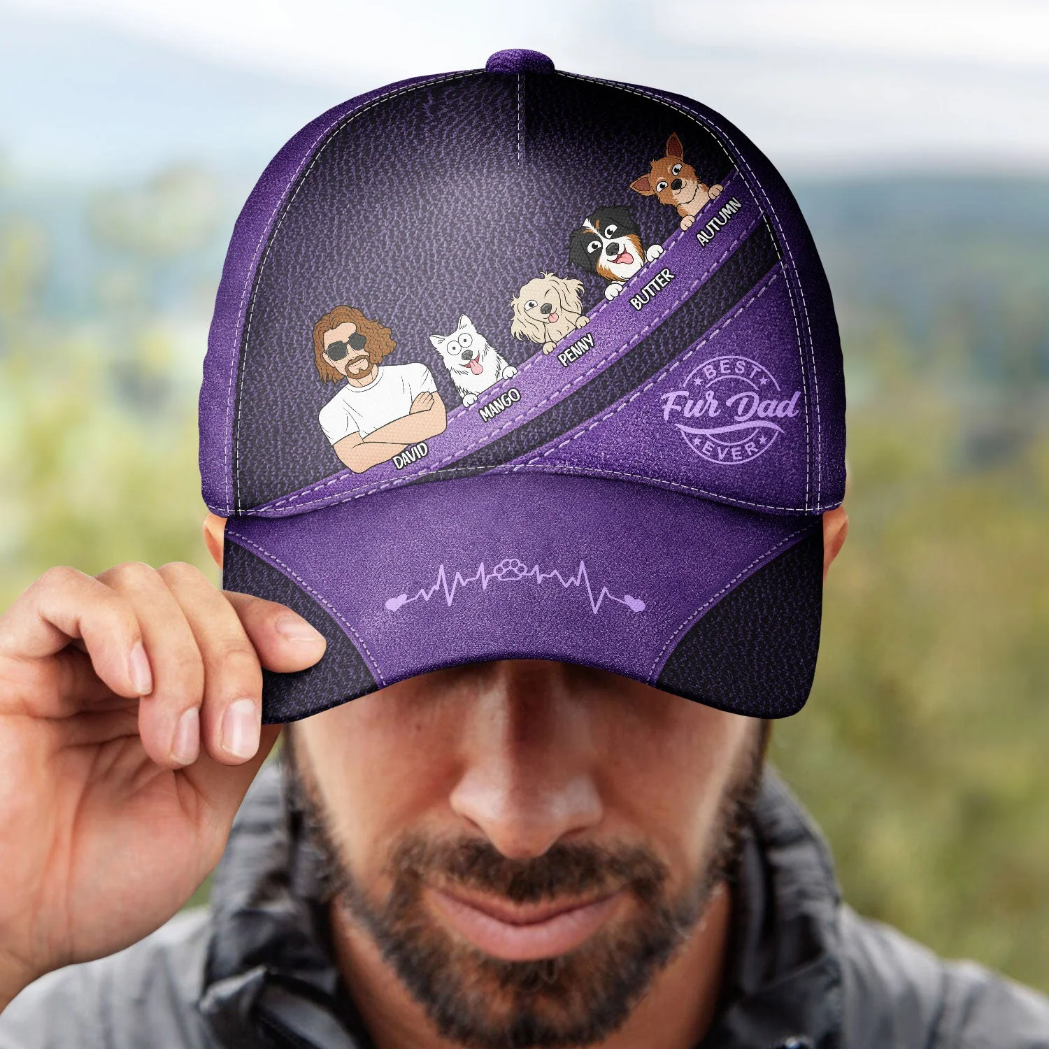Best Dog Dad Fur Dad Ever - Personalized Classic Cap - Image 4