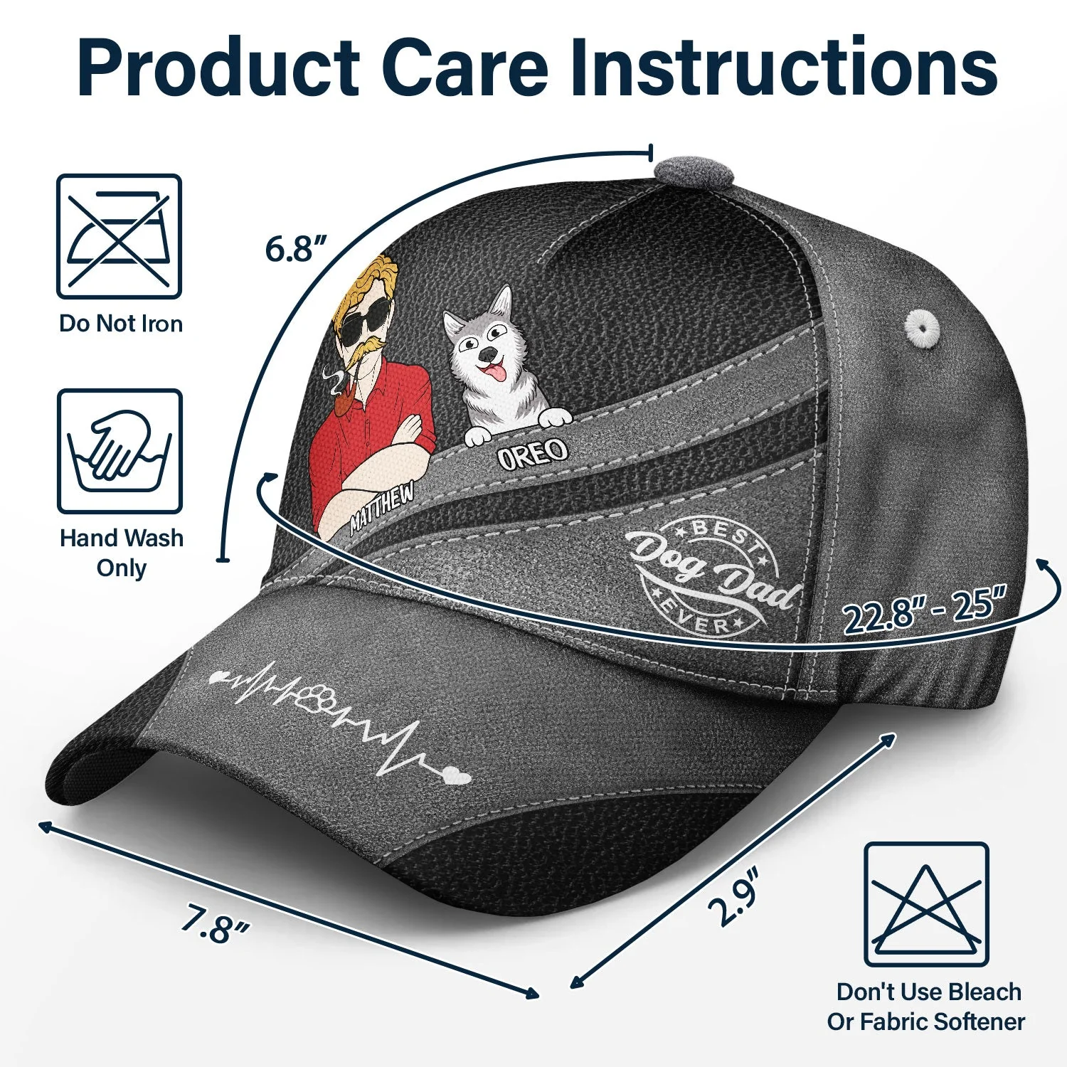 Best Dog Dad Fur Dad Ever - Personalized Classic Cap - Image 6