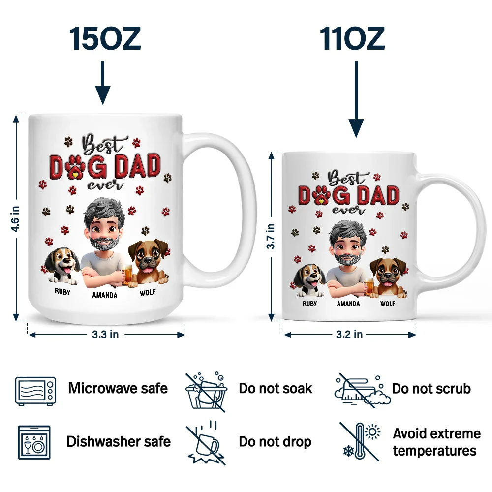 Best Dog Mom Dog Dad 3D - Personalized Mug - Image 4