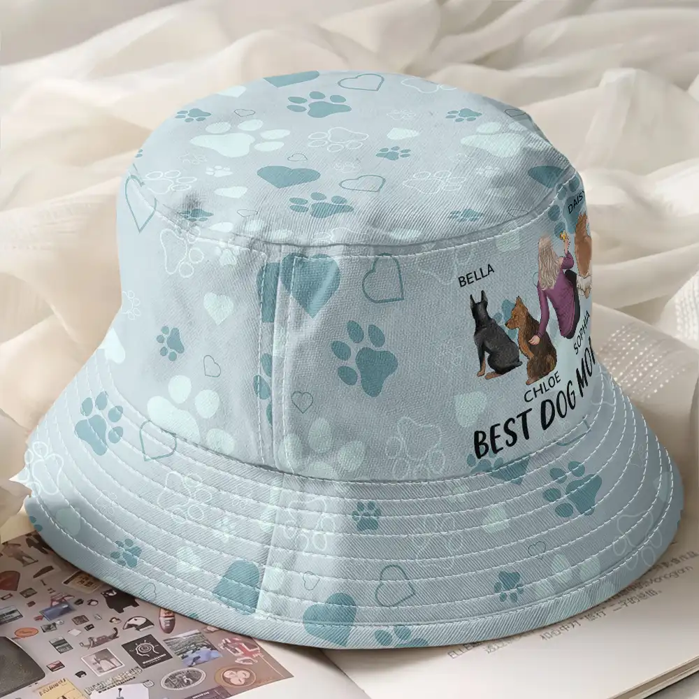 Best Dog Mom Dog Dad Ever - Personalized Bucket Hat - Image 2